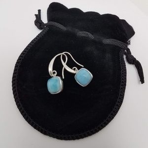 Carribean Larimar Sterling Silver Earrings